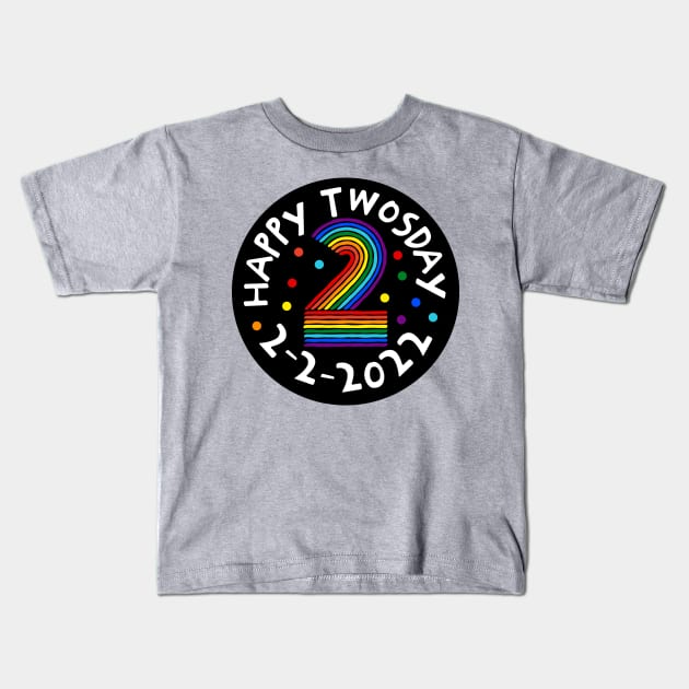 Happy Twosday 2022 Kids T-Shirt by BraaiNinja